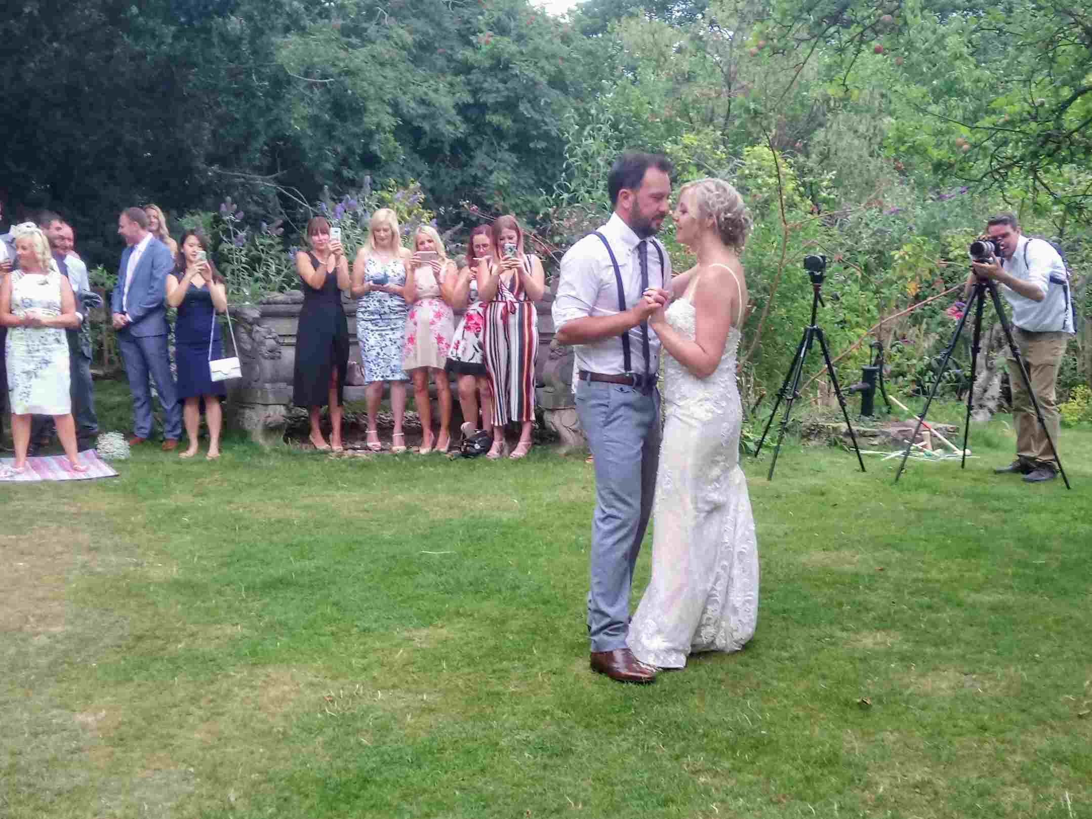 First Dance on the lawn of Crook Hall & Gardens